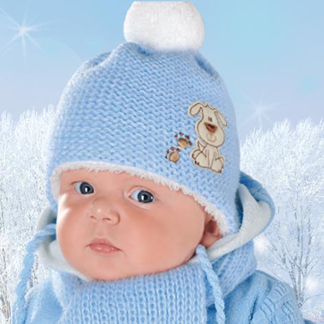 niemowląca zimowa czapka niebieska